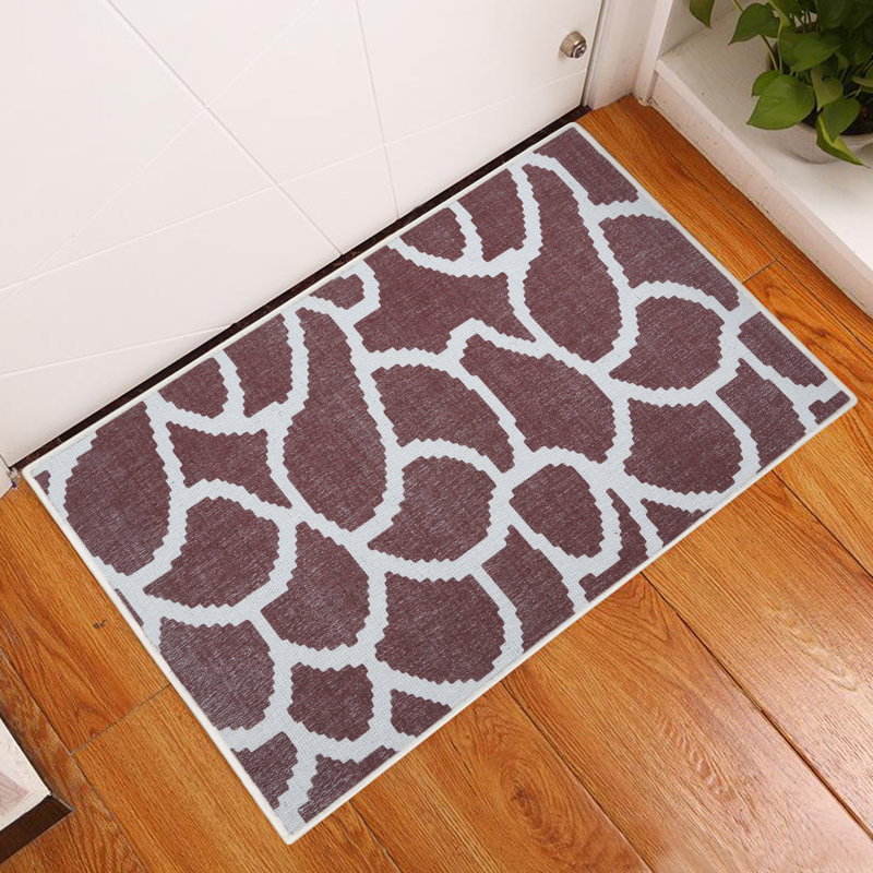 Tapis d'intérieur antidérapant en coton 36 po x 24 po Dibri, Marron