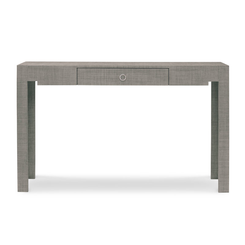 Caribe 54'' W Glass Console Table, French Gray
