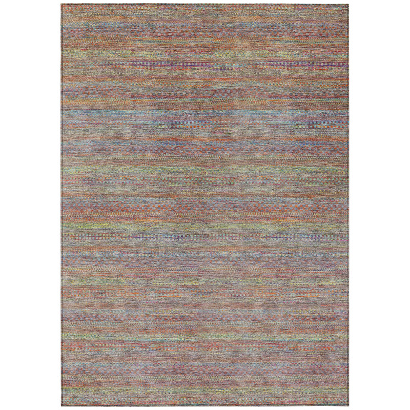Machine Washable Indoor/Outdoor Oden ACN2148 Striped Rug, Rectangle 2'6" x 3'10"