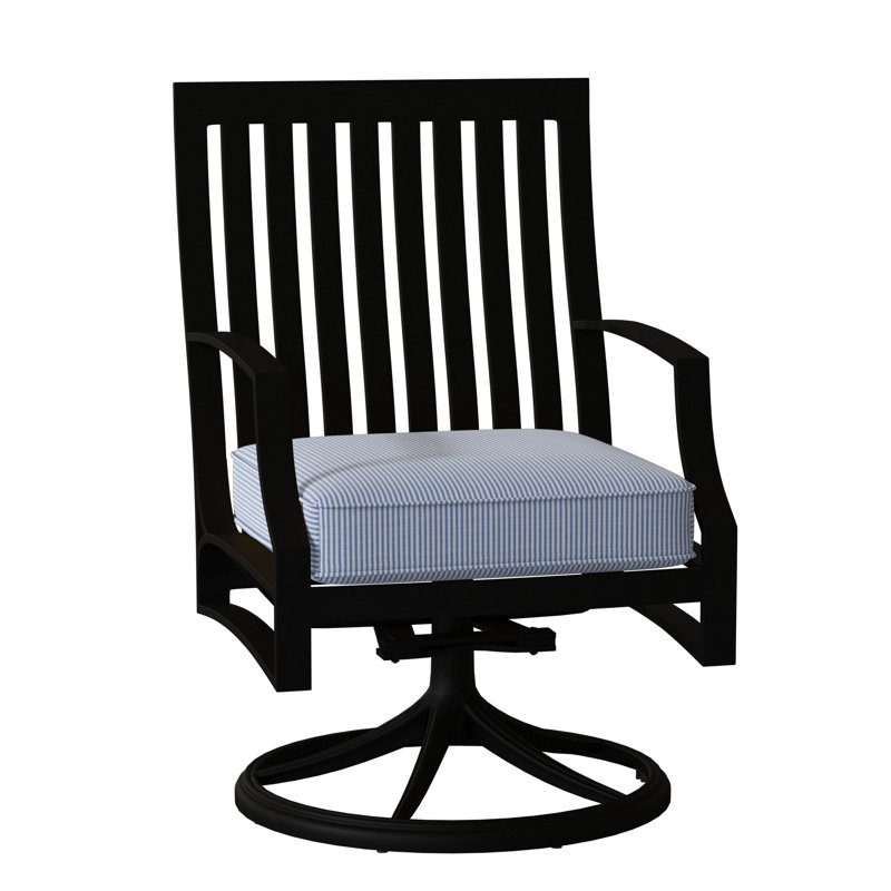 Seal Cove Outdoor Dining Armchair, Poet Birch Sunbrella®, Textured Black