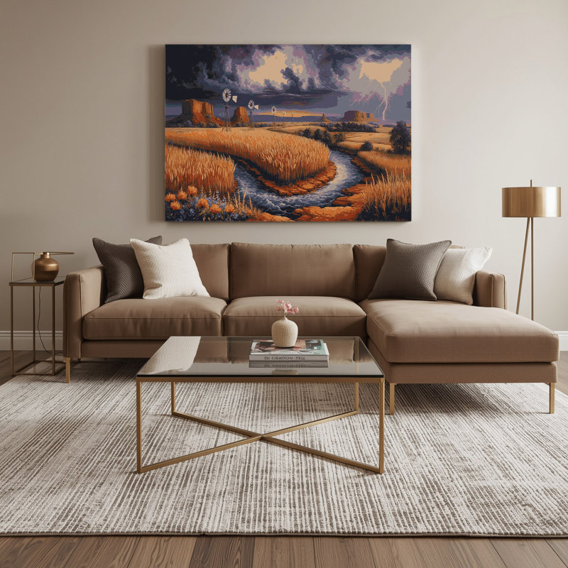 Art mural sur toile brune «USA State Oklahoma», H 16 po x l 20 po