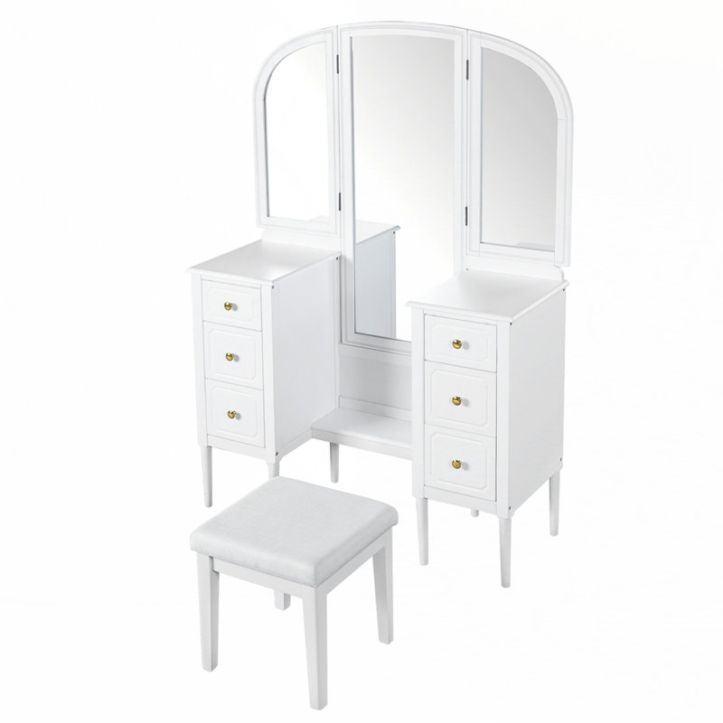 Meuble-lavabo antique avec miroir triple