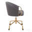 Chaise de travail contemporaine en métal doré et similicuir gris-130146033
