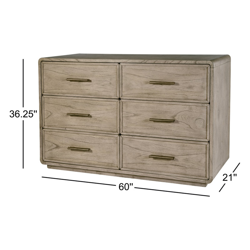 Commode à 6 tiroirs Brewster, Brun chêne moyen