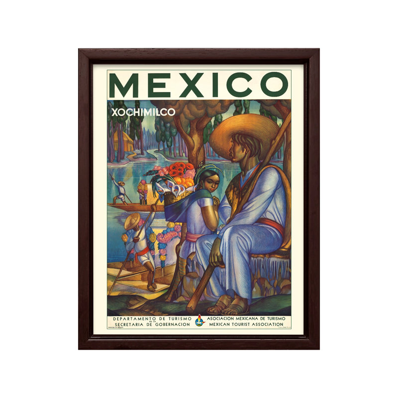 Mexique no 3, Canevas, H 12 po x l 16 po, Encadrement brun