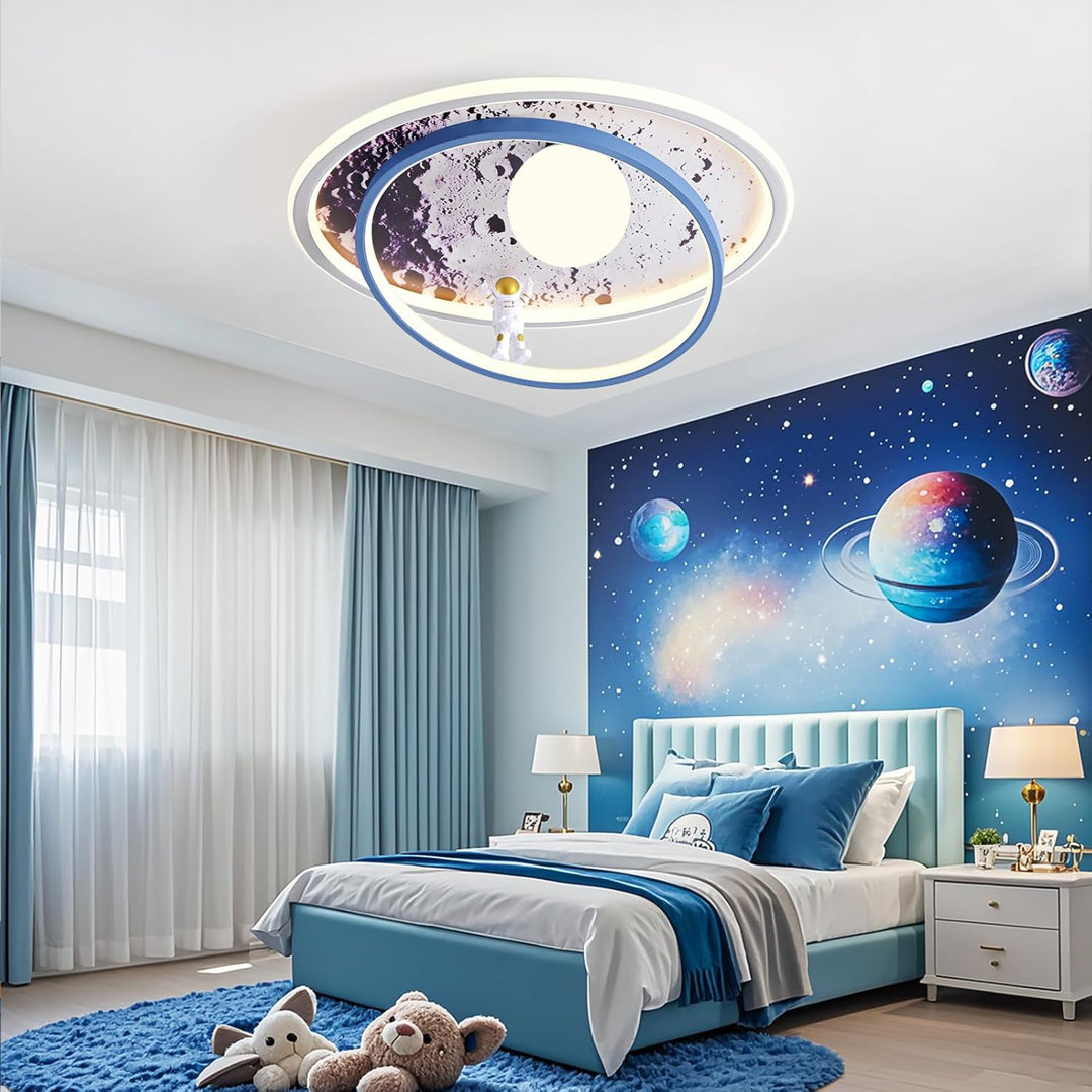 Flush Mount Lighting LED Modern Design Astronaut Ceiling Light Dimmable With Remote Control