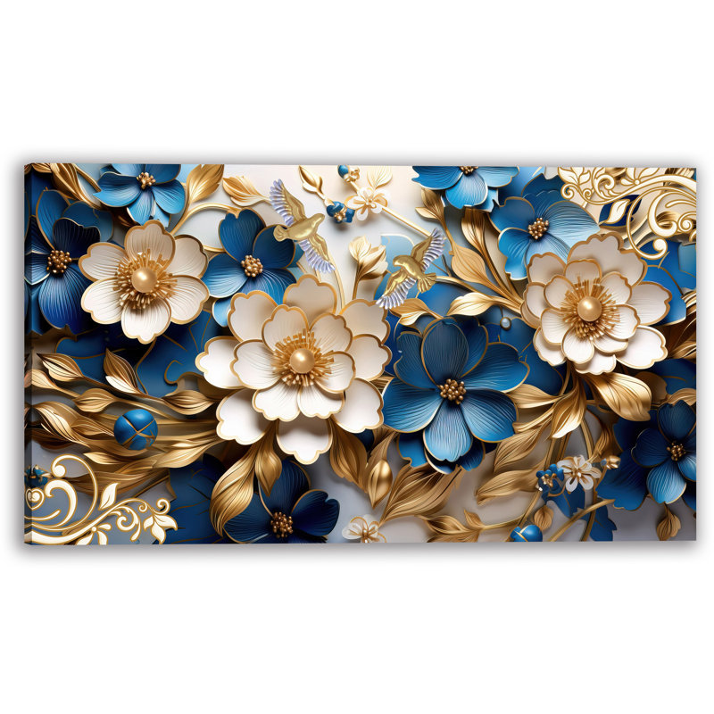 «Opulent Floral Symphony», impression sur toile tendue, H 12 po x l 16 po x P 1 po