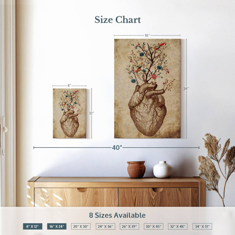 Keiri Heart Spring Floral, 12" H x 8" W
