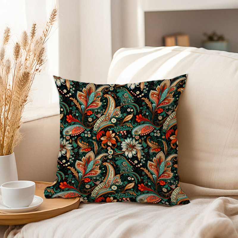 Abstract Boho Paisley Pattern III Bohemian, 16"H x 16"W