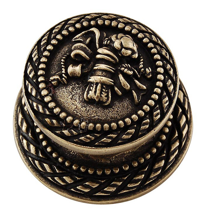 Sforza Mushroom Knob, Antique Brass