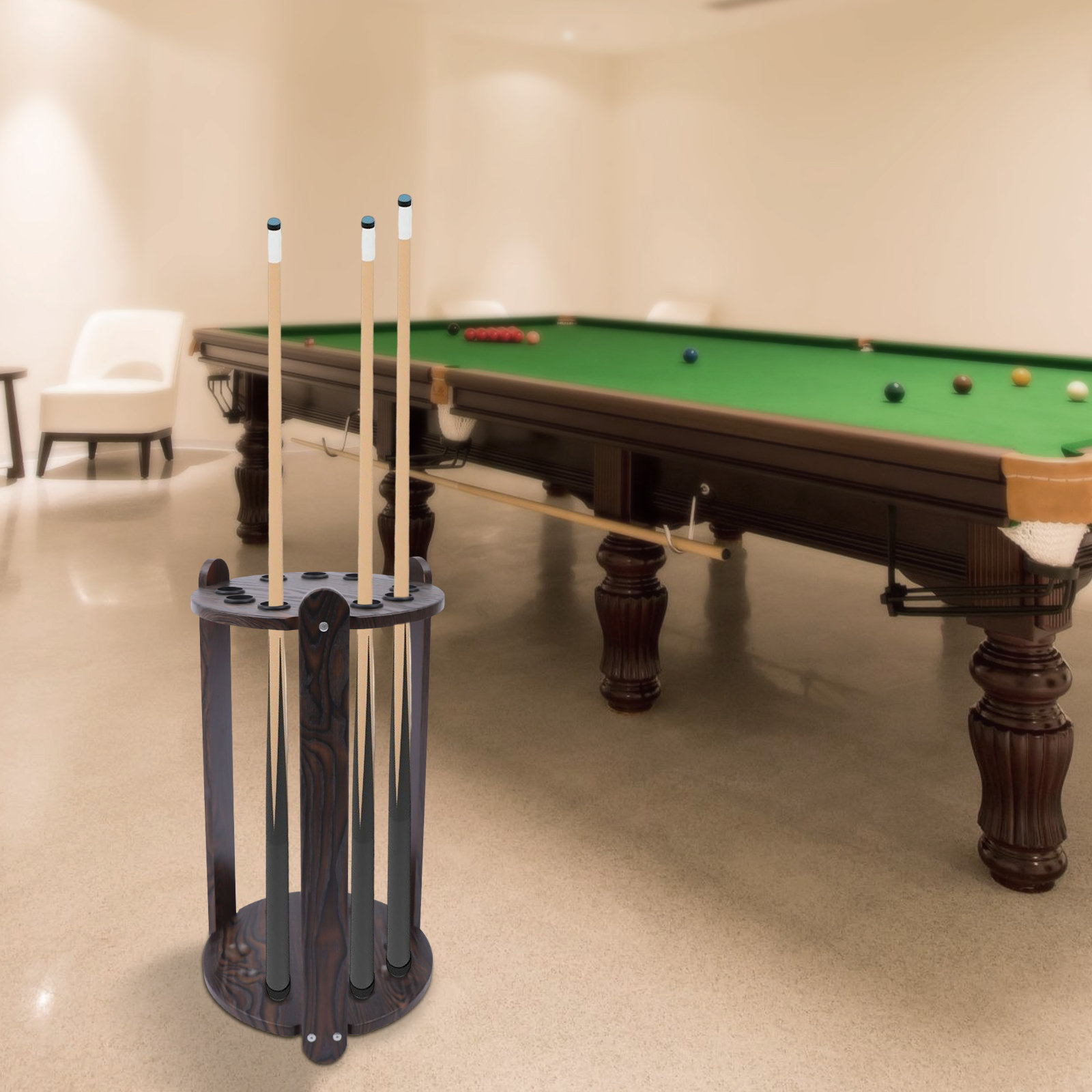 Lomana Wood Billiard Pool Cue Rack | Wayfair