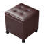 Repose-pieds de rangement carré en similicuir 15,3 po avec roulettes-1650217485