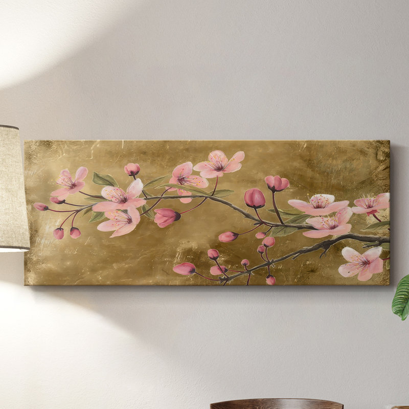 Branch Brossoms I - Toile tendue avec châssis - Prêt à accrocher, H 12 po x l 30 po