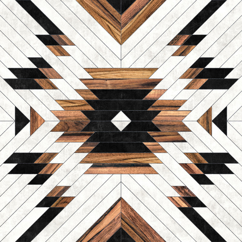 «Urban Tribal Pattern No5» par Zoltan Ratko, reproduction sur toile tendue, H 30 po x l 30 po, Non, Cadre flottant noir