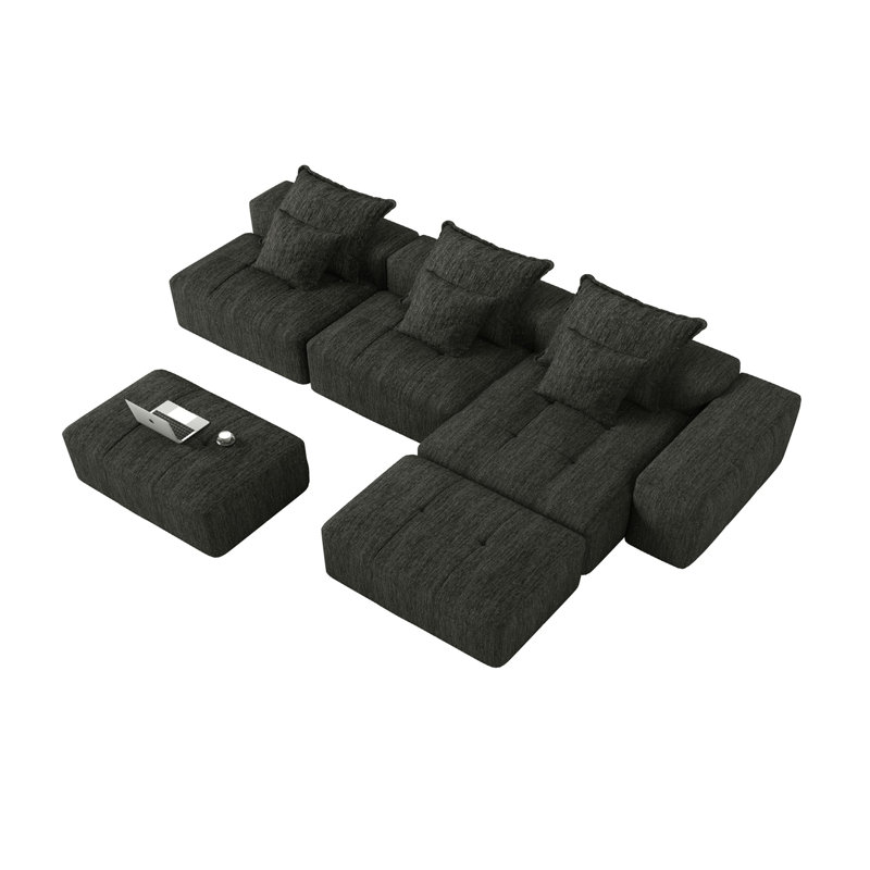 Canapé modulaire surdimensionné Modern, Noir
