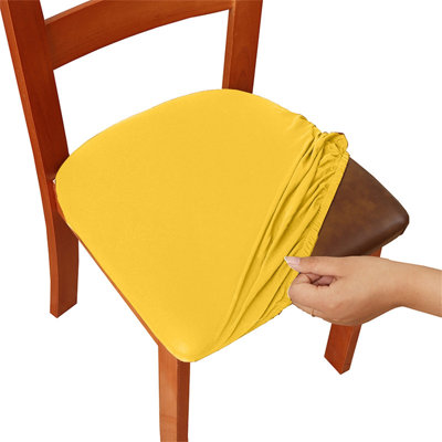 Housse de chaise unie élastique et brossée de couleur unie Housse de siège souple et confortable