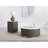 Swhite And Charcoal Round Marble Top Side End Table