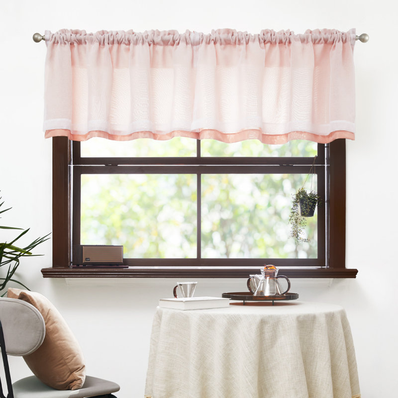 Cantonnière à passe-tringle, L 52 po x L 19 po, Rose
