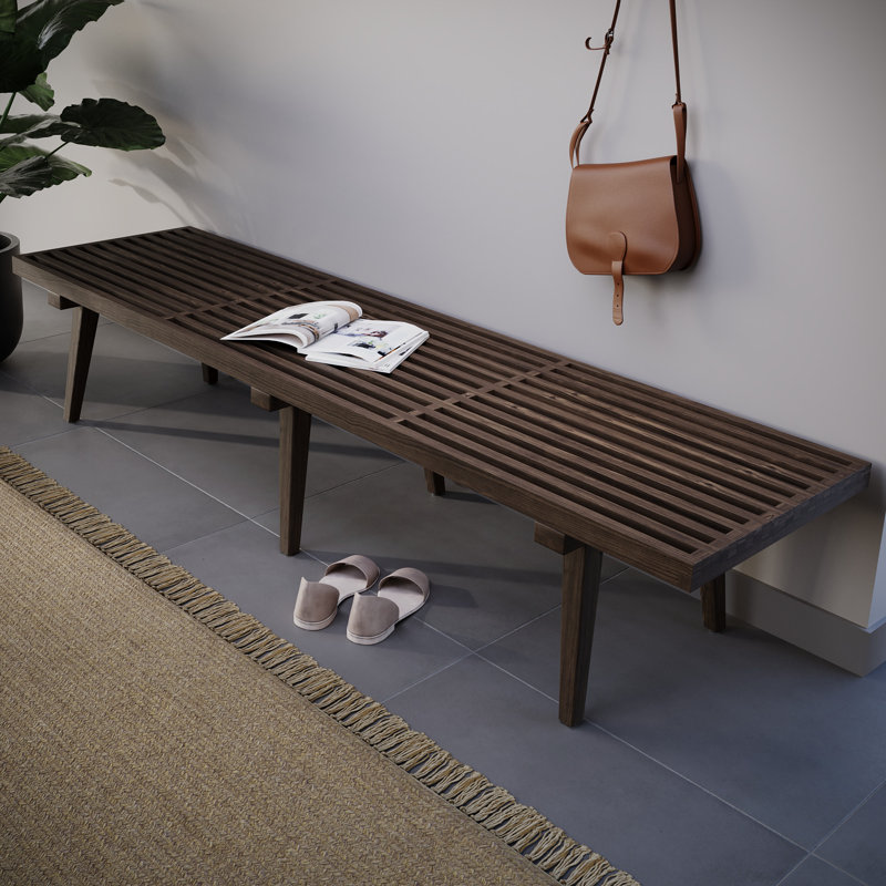Banc de rangement Keld, Noyer foncé