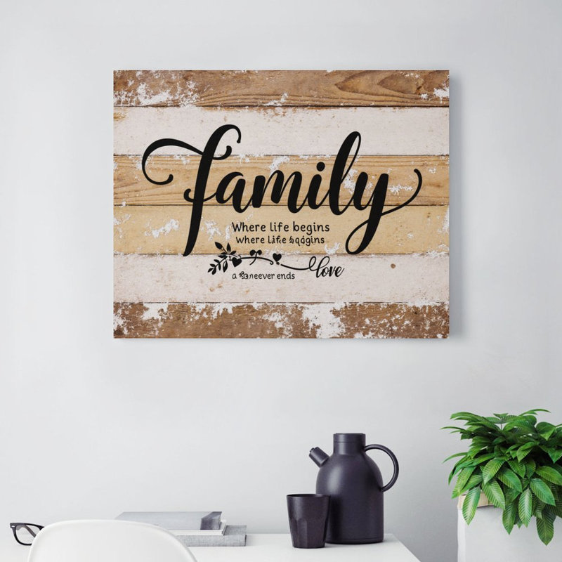 Family Typographie, cadre en bois encastré, art mural, 16 x 20