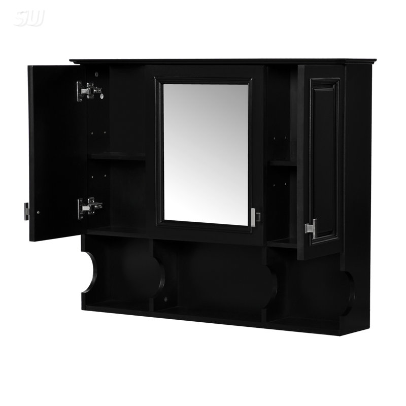 35'' X 28'' Wall Mounted Bathroom Medicine Cabinet With Mirror And Adjustable Shelves, Modern Storage Solution For Bathrooms, Bedrooms, And Living Rooms