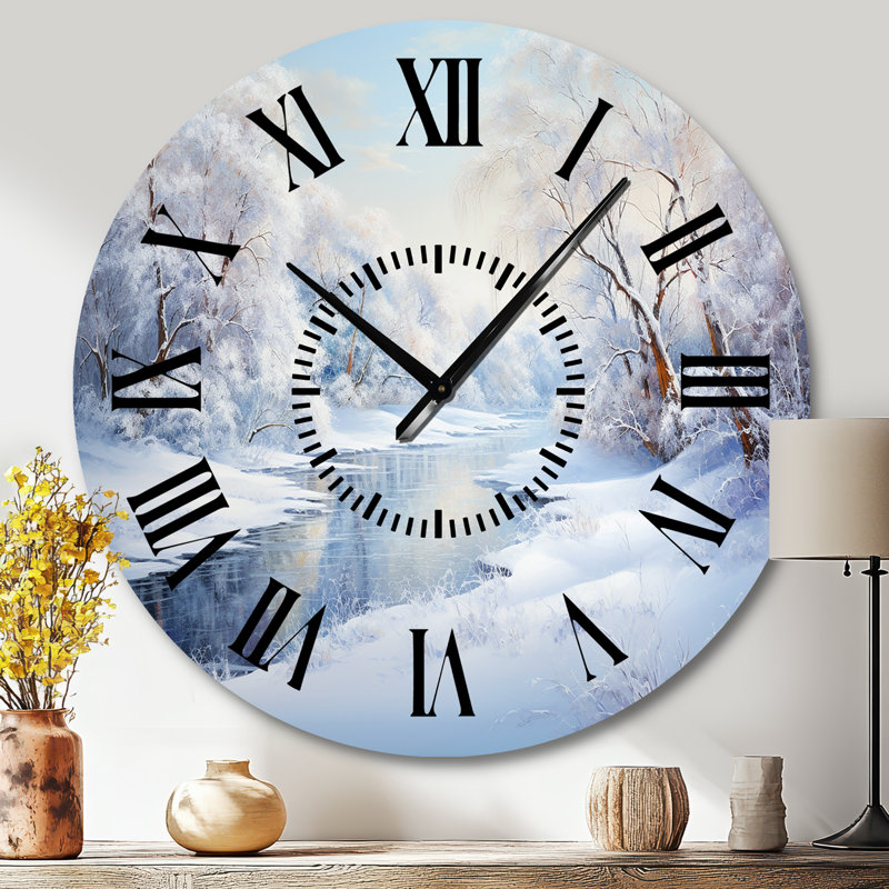 Horloge murale Winter River, Grand