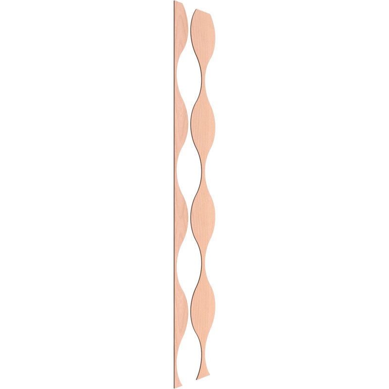 Ensemble de panneaux muraux décoratifs en bois Ozark, 94" H x 9" W x 0.25" D, Aulne