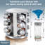 Buckingham Stainless Steel Rotating Spice Rack including 12 Glass Jars 