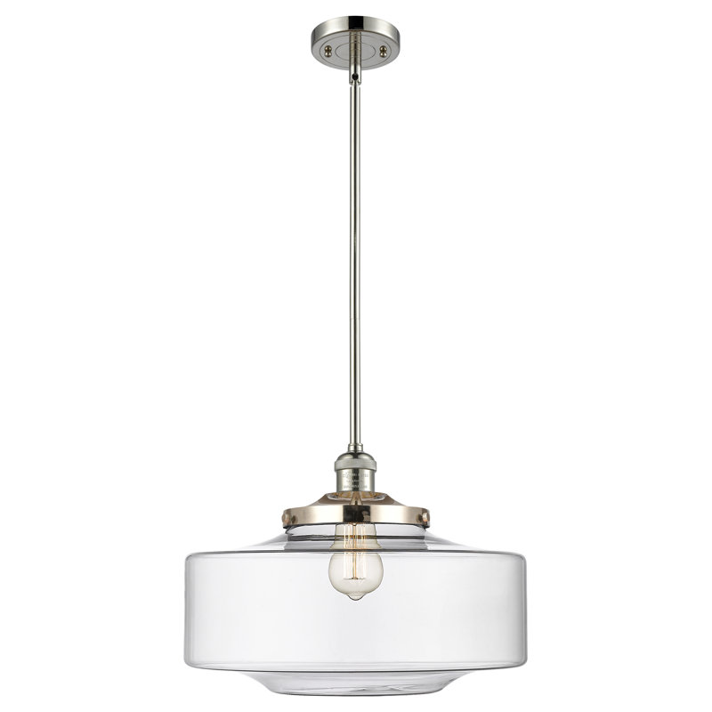 Mini-luminaire suspendu à tige lumineuse 12 po Franklin Restoration - Lainee - ampoule non incluse - finition bronze frotté