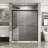 Double Sliding Glass Shower Door  60 In. W X 72 In. H Aluminum Framed Shower Enclosure With SGCC Clear Tempered Glass