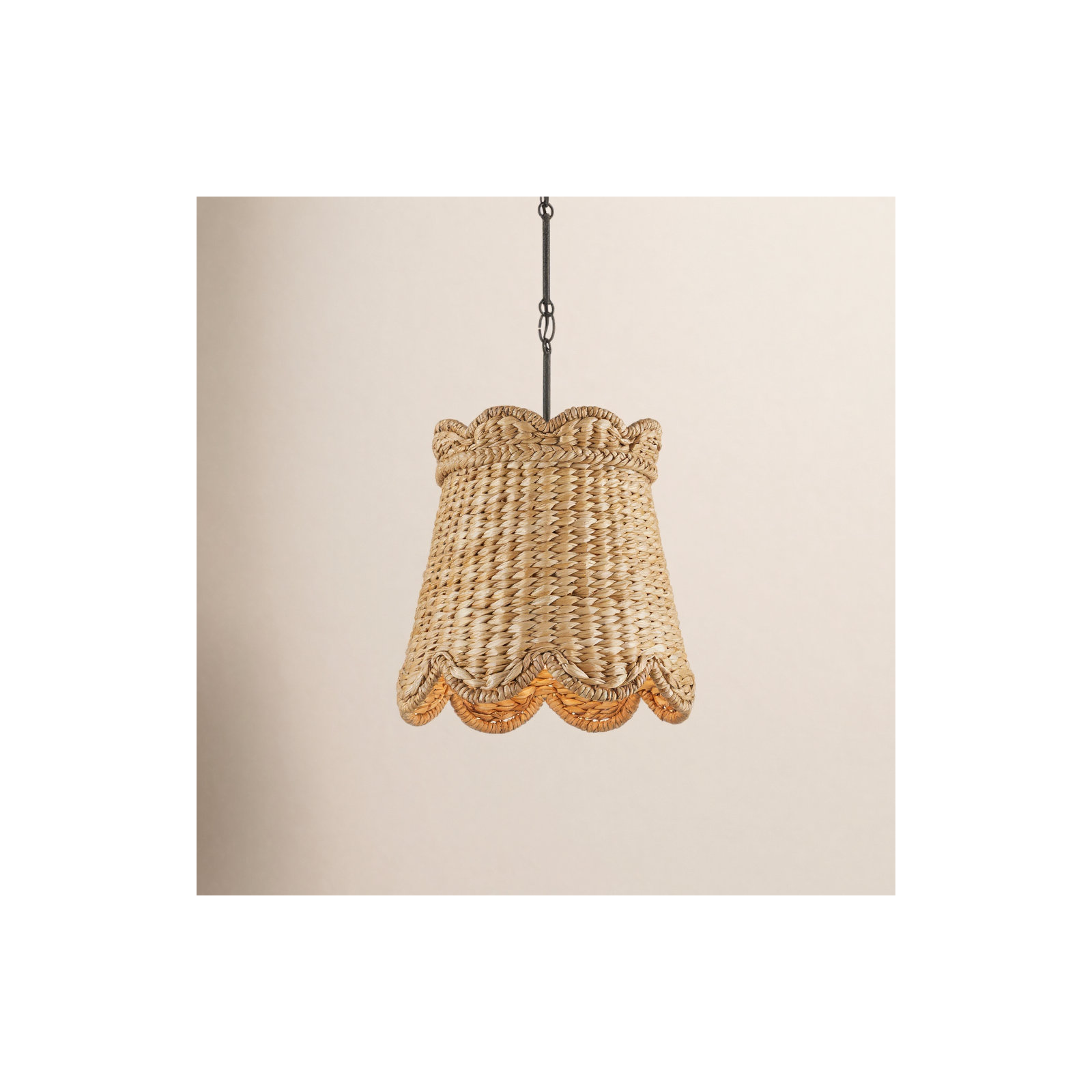 Single Light Wood Dimmable Pendant, 19" H x 14.5" W x 14.5" D