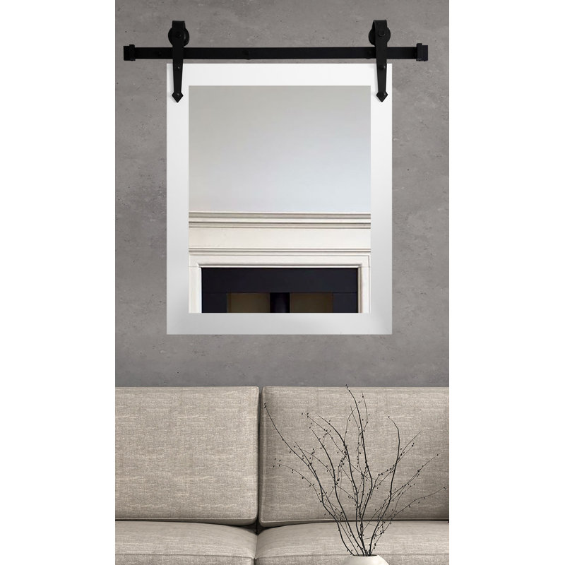 Lynd Engineered Wood Flat Mirror, 36" H x 24" W, Satin White