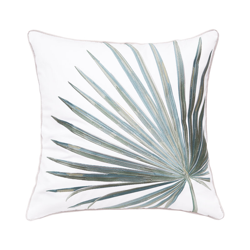 Shell Neutrals Indoor/Outdoor Lumbar Pillow, 20"H x 20"W, Square, Green/White