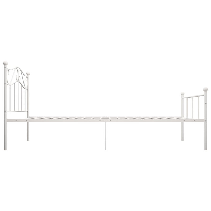 Vankirk Metal Bed, White, European Double (140 x 200cm)