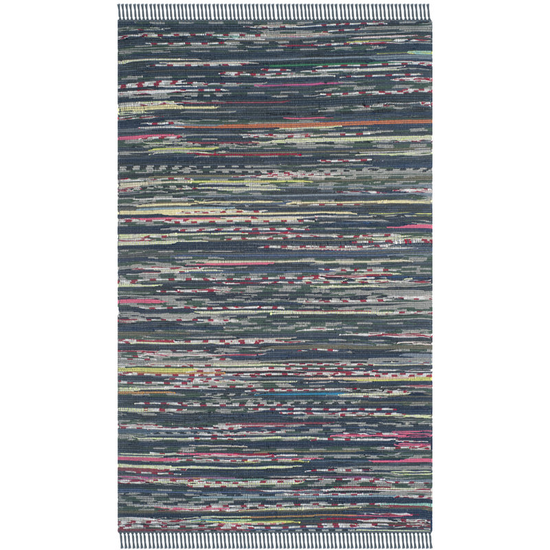 Feliciano Rag Rug Hand Woven Cotton Abstract Rug, Rectangle 2' x 3'