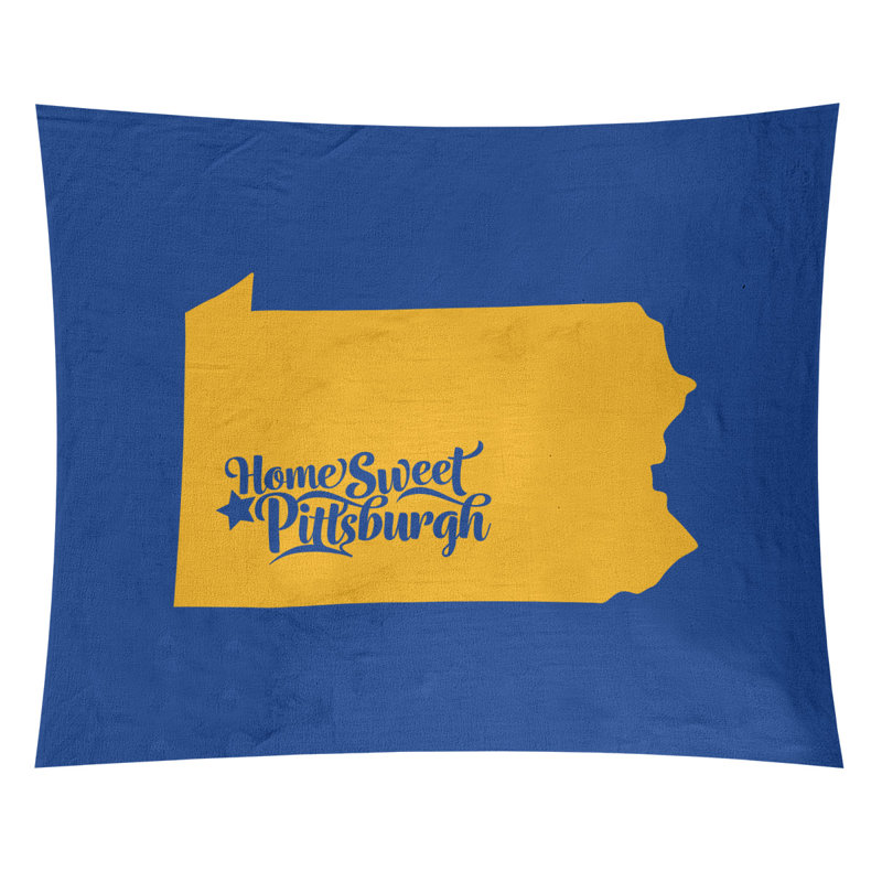 Tapisserie de Pittsburgh en Pennsylvanie, H 88 po x l 104 po, Bleu / Jaune