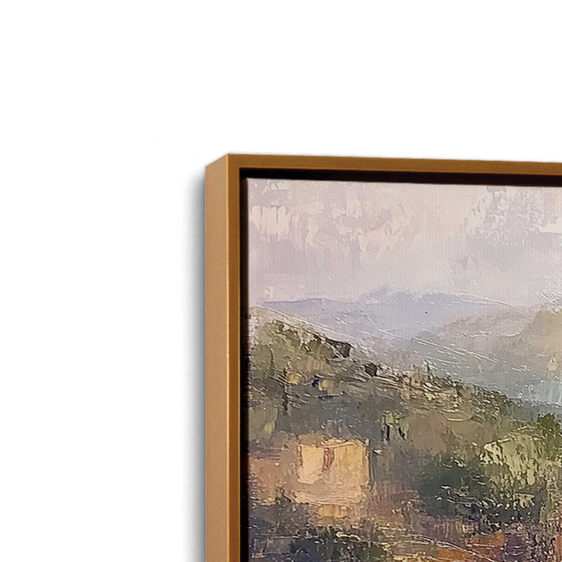 Reproduction d'art campagne italienne par Heidi Kuntz, L 24 po x H 18 po, Doré, Toile avec cadre