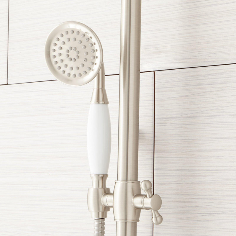Robinet de douche et baignoire Dolwick, Nickel brossé