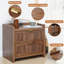 Table de chevet moderne à 2 tiroirs en bois avec station de charge et tablette de rangement-846155035