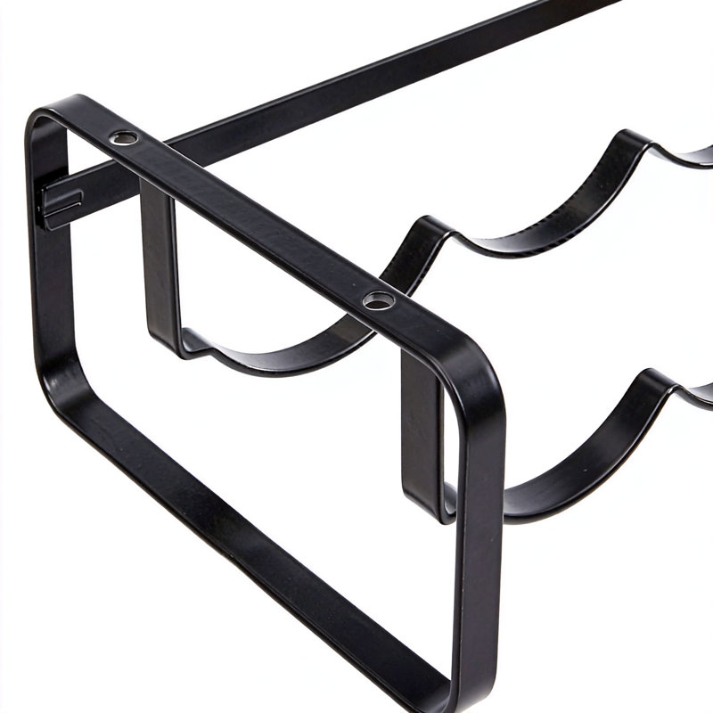 Support à vin empilable en métal, rangement pour table, 4 bouteilles (noir)