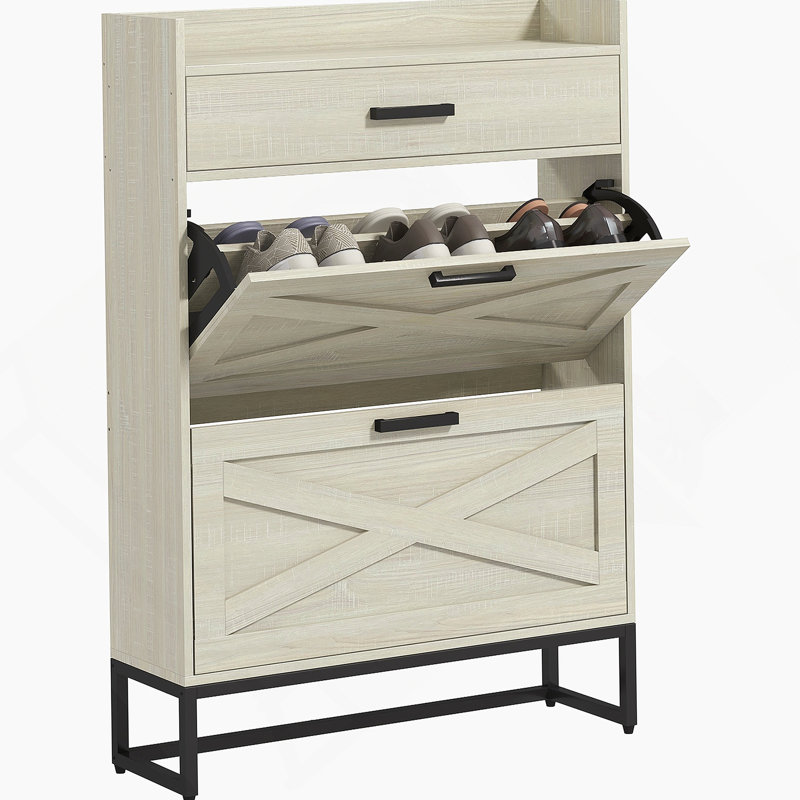Armoire à chaussures étroite, Blanc