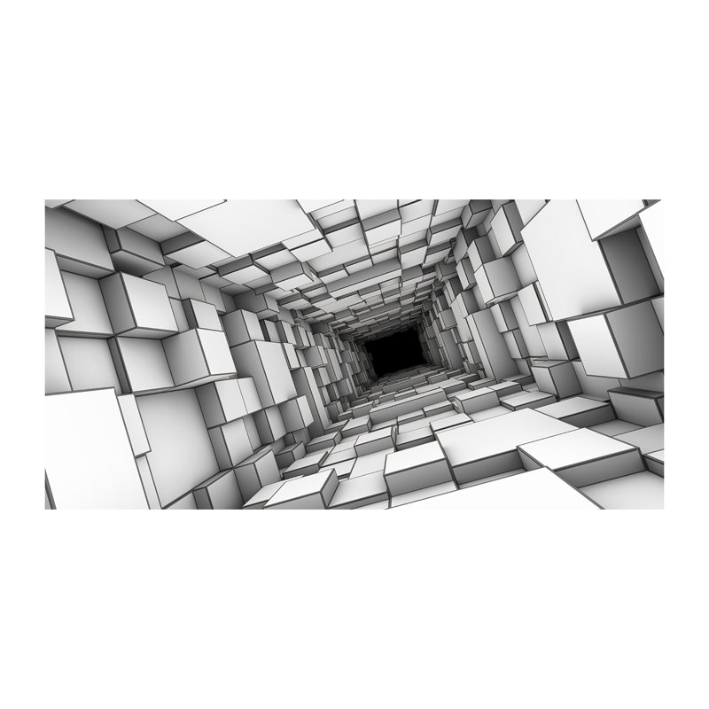 Tunnel With Cubes - Wrapped Canvas Print