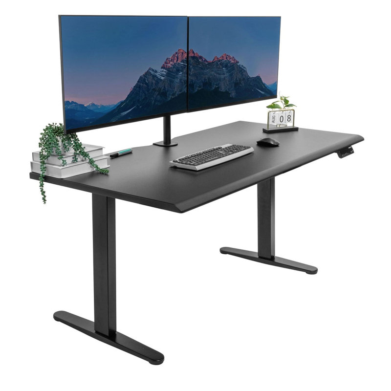 Dual Motor Electric Standing Desk With  Tabletop -, Black/Black, 48.20" H x 60" W x 29.50" D