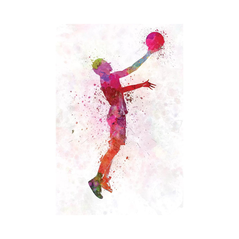 Young Man Basketball Player I by Paul Rommer - Wrapped Canvas Painting, 66.04 cm H x 45.72 cm W