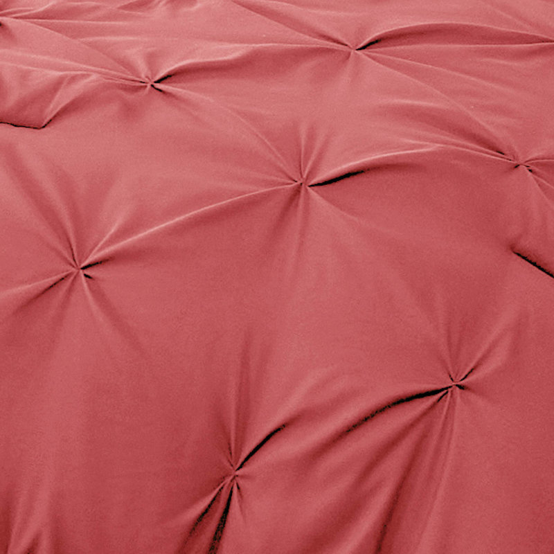 Édredon lit-dans-un-lit de Pintuck, Édredon de grande taille et 6 pièces supplément, Corail