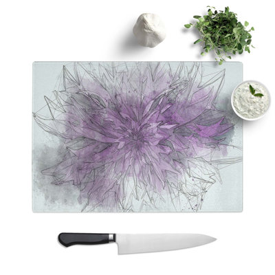 Tempered Glass Striking Flower Chopping Board