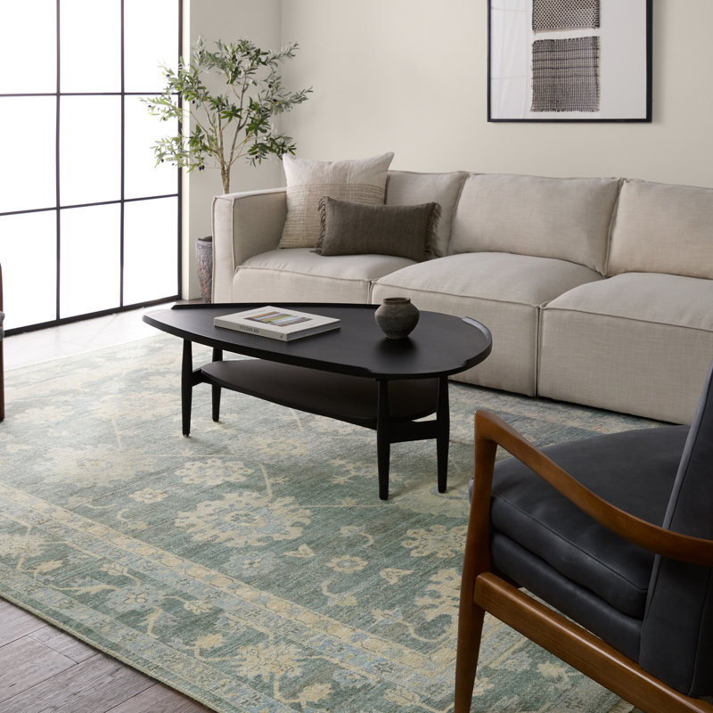Jaipur Living Kerensa ORN08 Handknotted Floral Blue and Beige Area Rug (8'x11'), Rectangle 6' x 9'