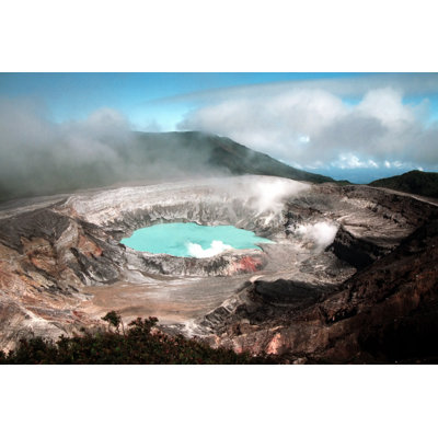 Aerial View Of A Costa Rican Volcano, Beneath Broken Clouds by Cigar - Wrapped Canvas Print