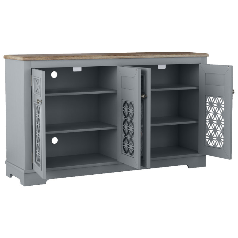 Buffet avec rangement, Brun / gris