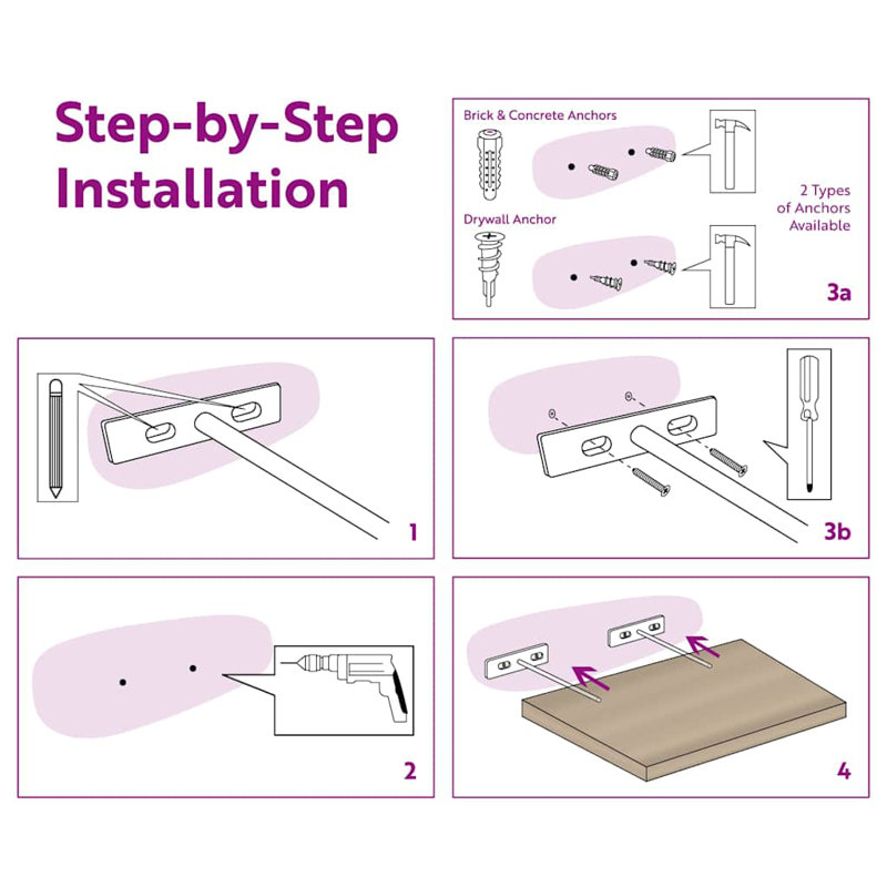  Floating Shelf Brackets 12Pcs Invisible 12X200 Mm Carbon Steel, 10cm H x 1.2cm W x 1.2cm D